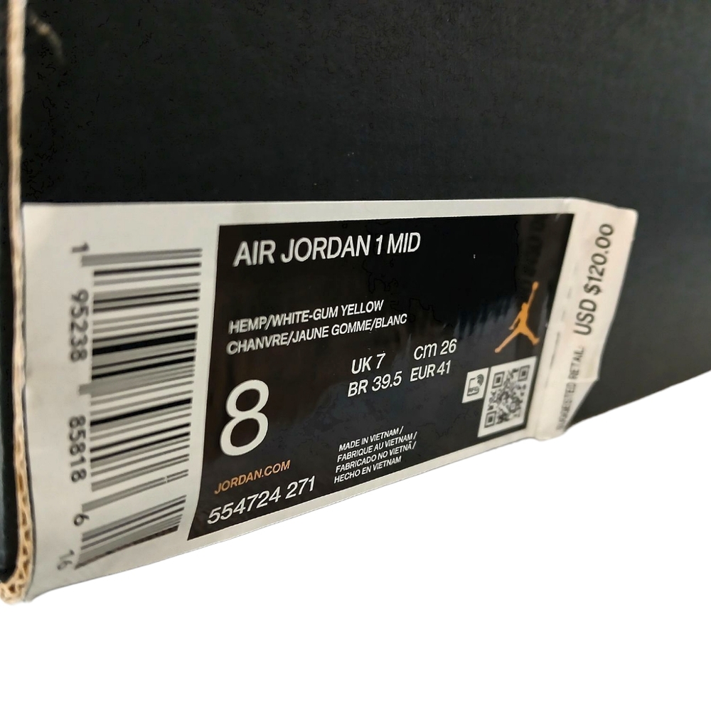 Nike Air Jordan 1 Mid Tan and White- Size 8 Men EUC - Picture 12 of 12